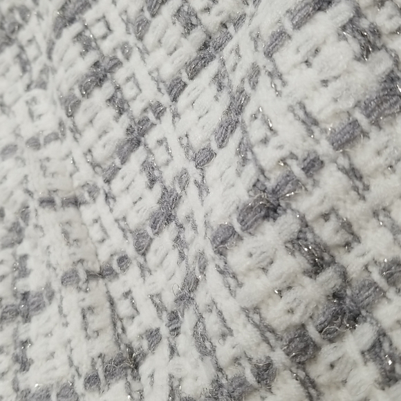 Grey and white hip length sweater cardigan. One size - Picture 3 of 4